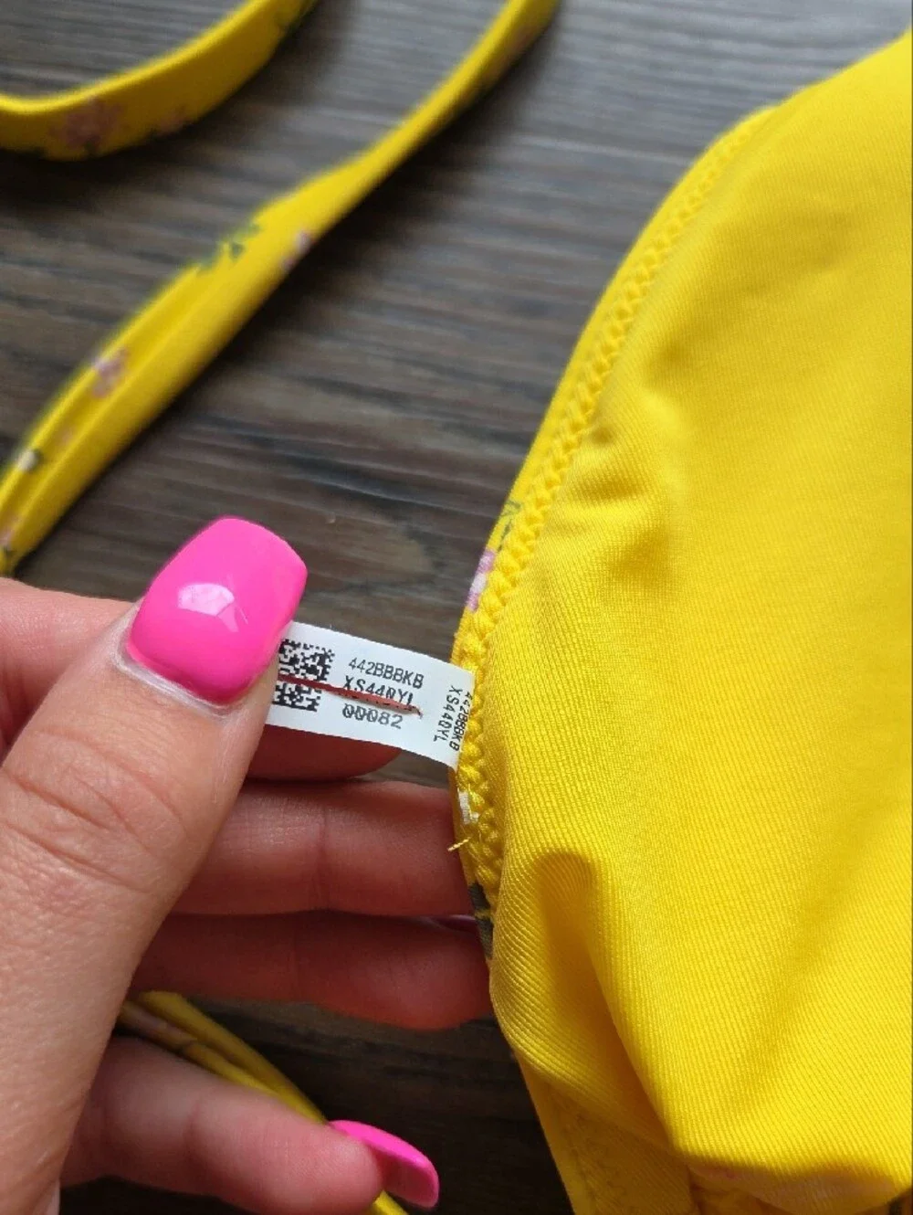 Nwot Aerie Triangle Padded Yellow Floral Swim Top Size Xl